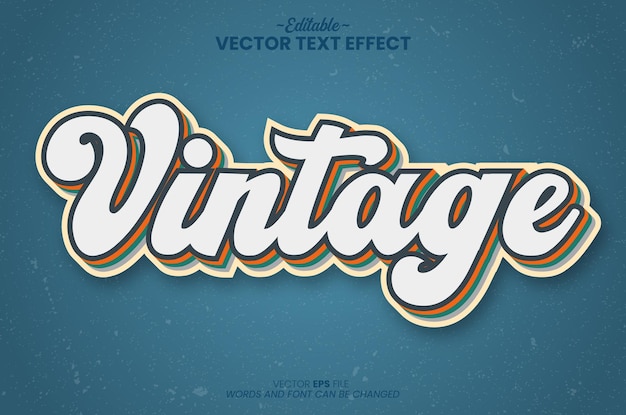 Editable vintage retro text effect vector