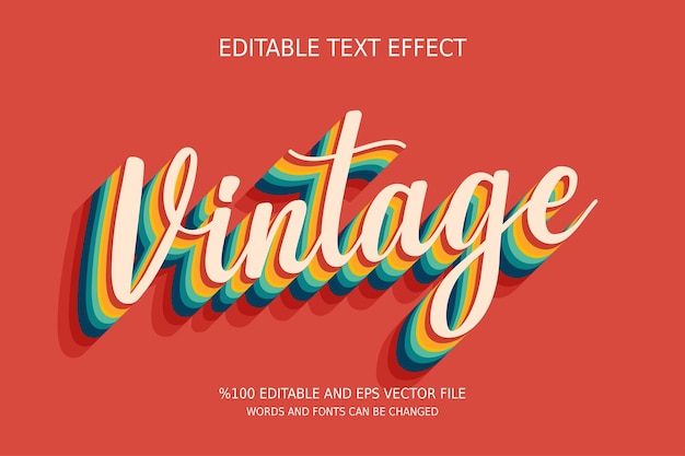Vector editable vintage text effect
