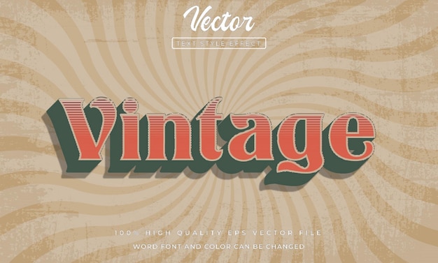 Vector editable vintage text effect