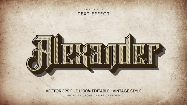 Vector editable vintage text style vector eps