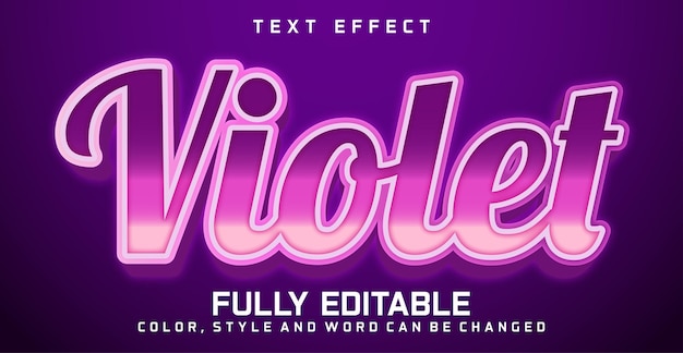 Editable Violet text style effect text style concept