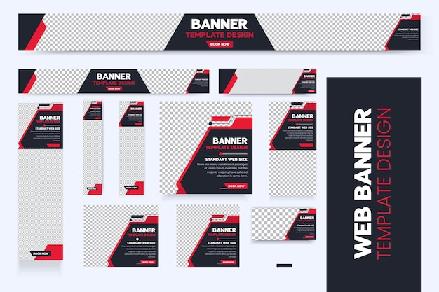 Editable web Banner Templates Design, Set Of Web ads banner Template