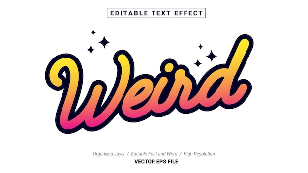 Editable weird font. typography template text effect style. lettering vector illustration logo.