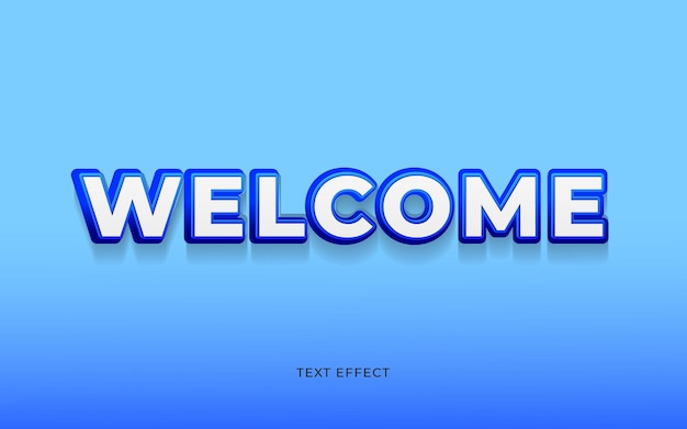 Editable welcome 3d text effect design
