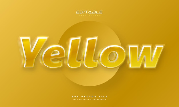 Editable White and Yellow Text Style with Shining Effect