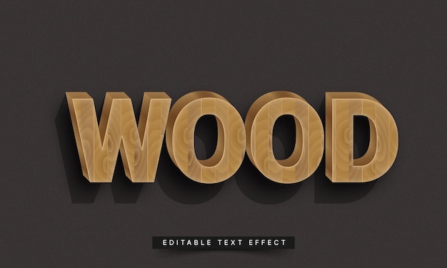 Vector editable wooden text effect