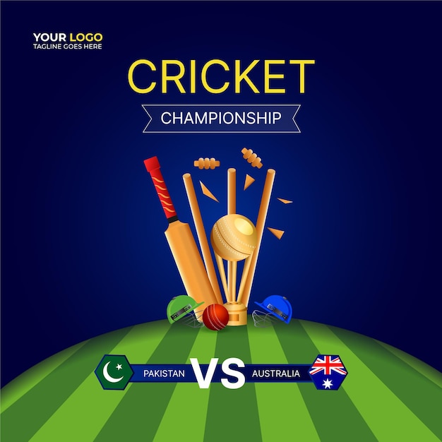 Vector editable world t20 cricket social media post design template