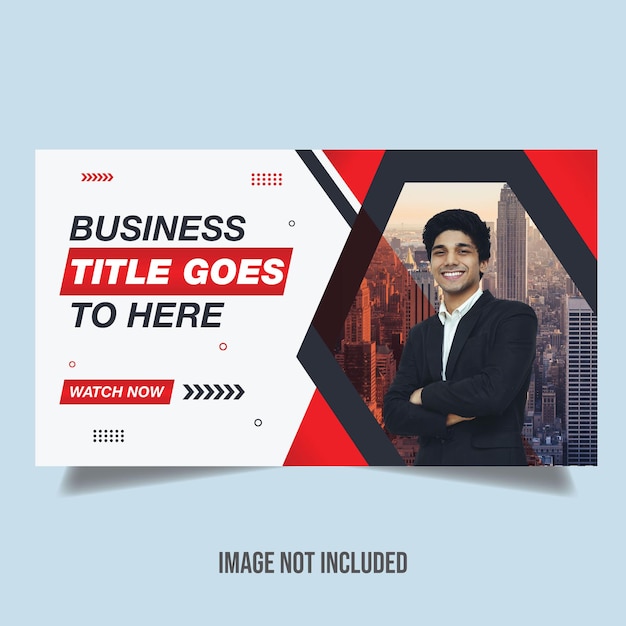 Vector editable youtube thumbnail template design for business