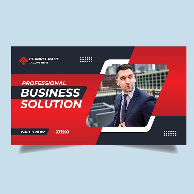 Editable youtube thumbnail template design for business