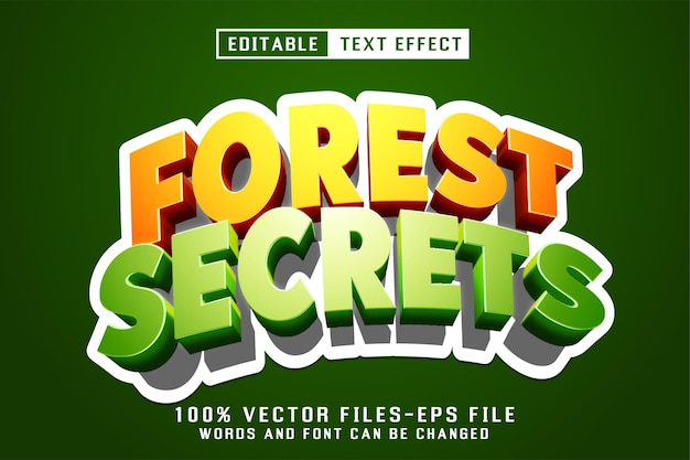 Vector editeerbare tekst-effect van forest secrets