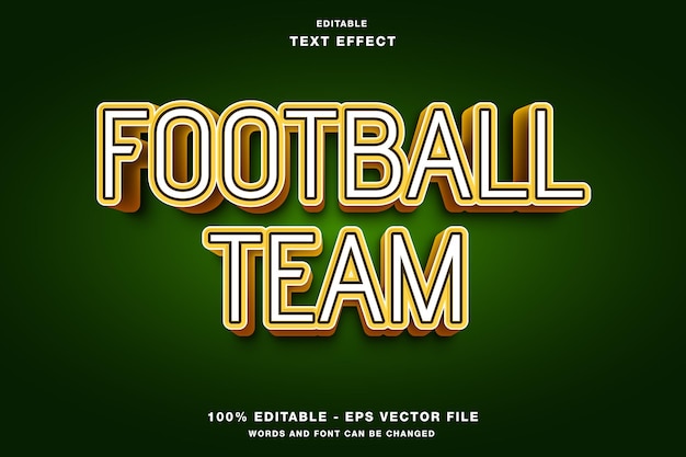 Vector editeerbare tekst-effect van het voetbalteam