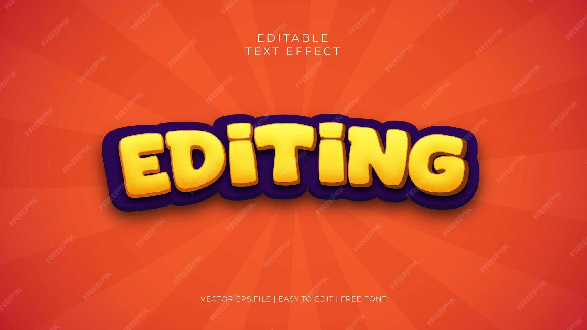 Premium Vector Editing text effect 3d style editable template comic Premium Vector Editing text effect 3d style editable template comic