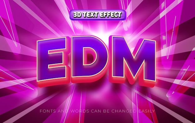 EDM Music 3d editable text effect style