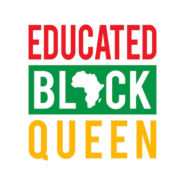 ベクトル 教育されたブラック・クイーン・ジュネテンス ブラック・アフリカン・アメリカン・フリーダム・デイ ベクトルイラスト