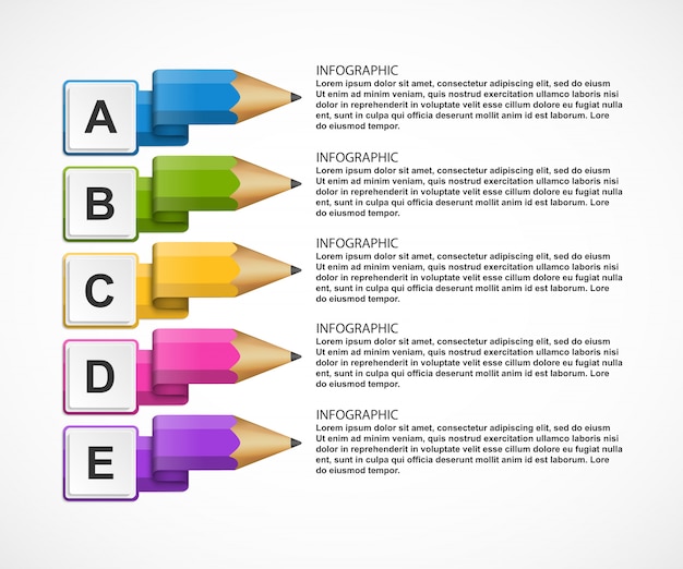 Educatieve infographics sjabloon met potlood.