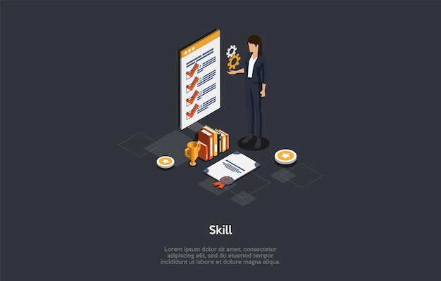 Education, Abilities And Skills Improvement Concept Illustration