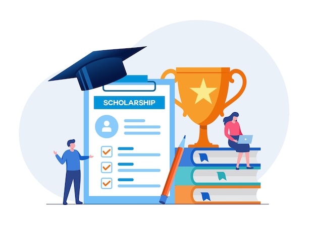 Education achievement learning scholarship education concept flat vector illustration