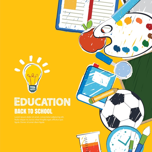 education banner and back to school background template