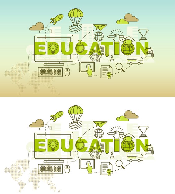 Education banner background design concept