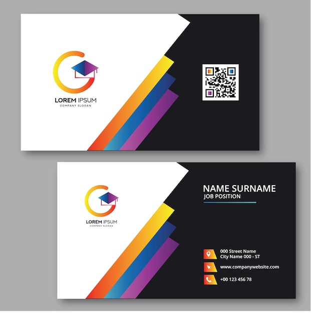 Vector education business card template