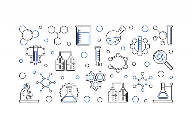 Education and chemistry outline outline icons