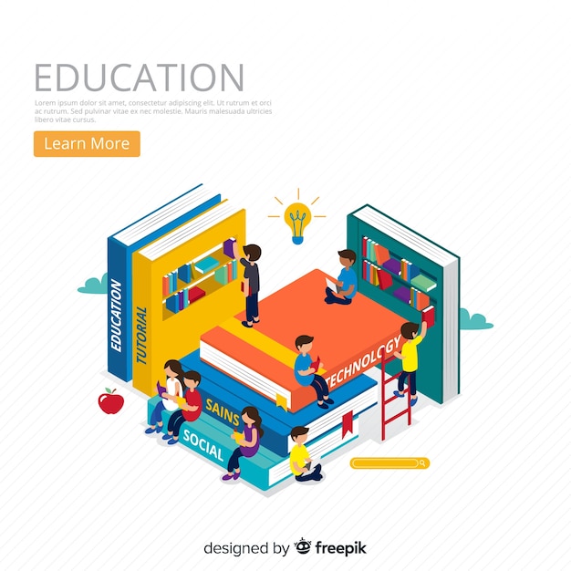 Education concept isometric background