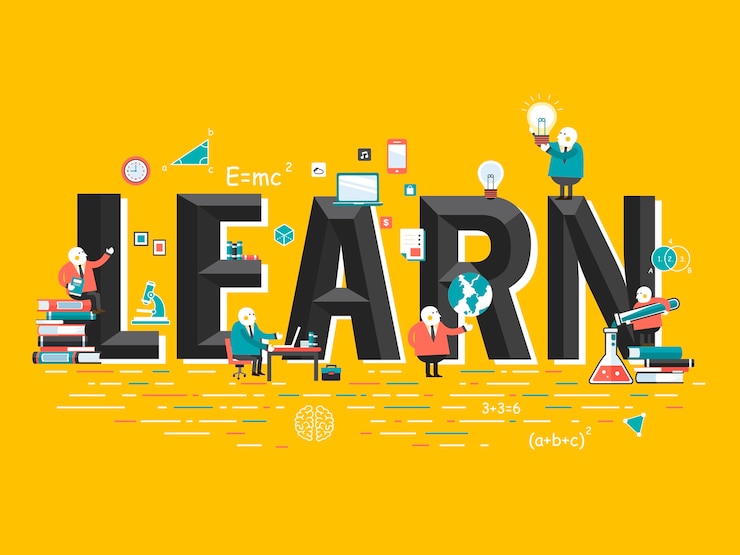 Vector education concept , learn words with related elements
