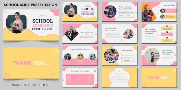 Vector education design powerpoint presentation slide template utilize the school contemporary background