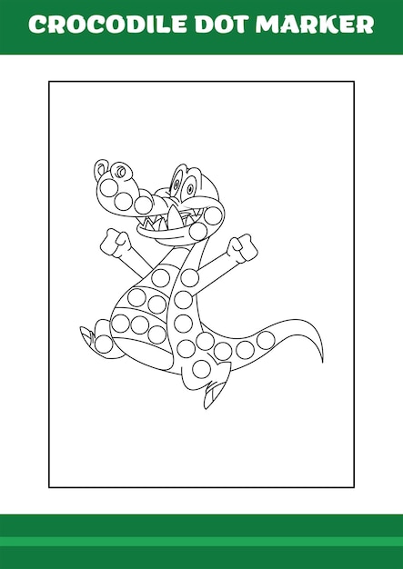 Education dot marker for children crocodile dot marker coloring page for kids