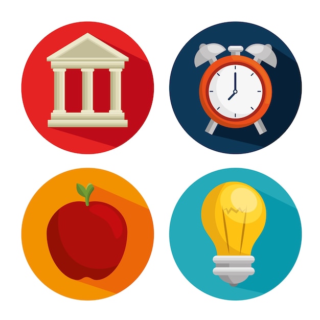 Education easy learning flat icons