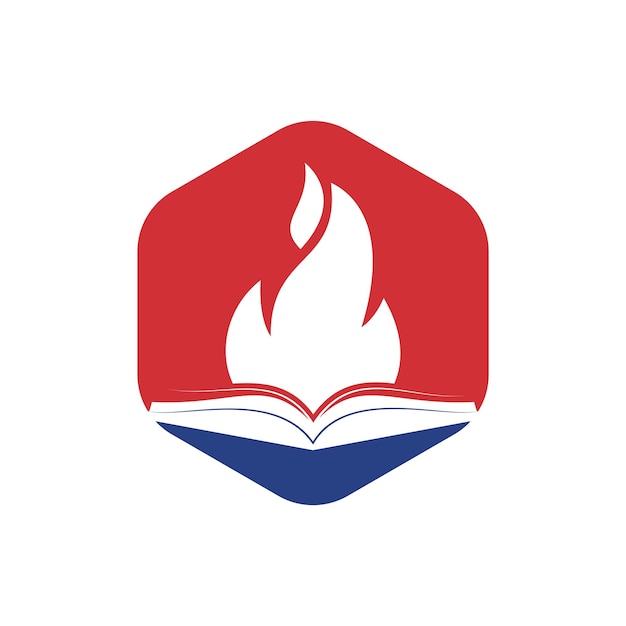 Education fire vector logo design