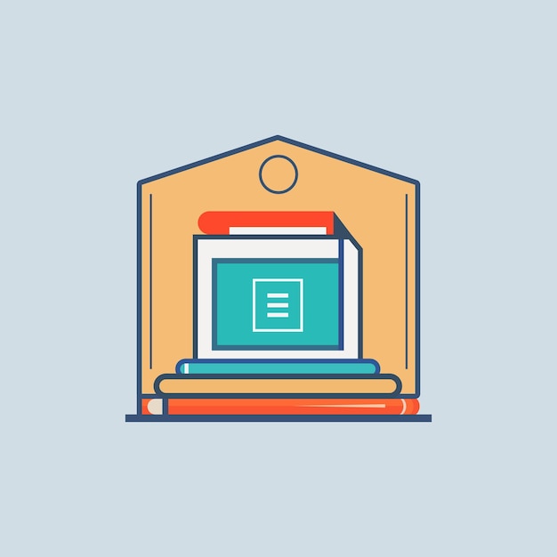 Vector education flat icon illustration in line art style