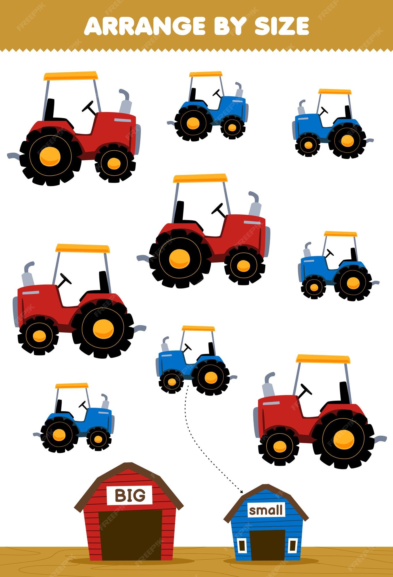 Premium Vector  Education game for children arrange by size big