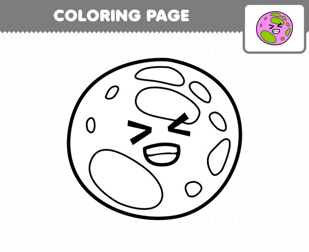 Education game for children coloring page cute cartoon solar system planet printable worksheet