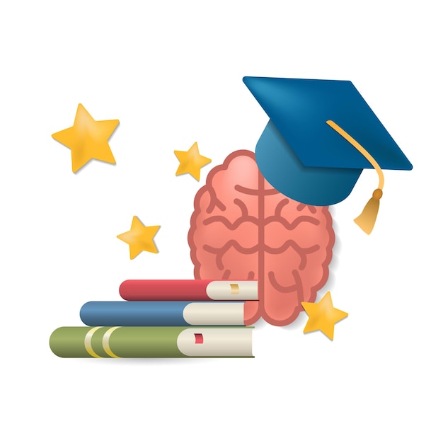 Education icon 3d illustration from brain procces collection Creative Education 3d icon for web design templates infographics and more