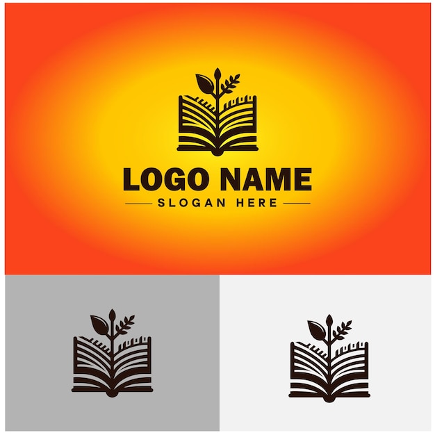 Education icon Knowledge acquisition Learning Schooling flat logo sign symbol editable vector
