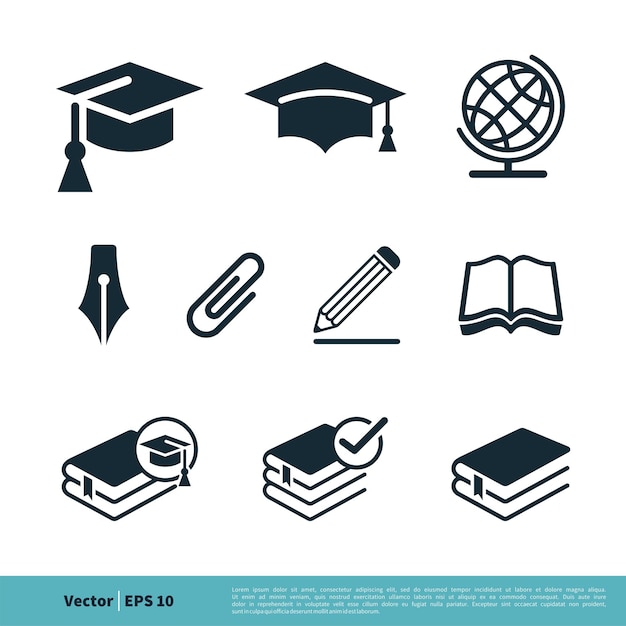 Vector education icon set logo vector template illustration design vector eps 10