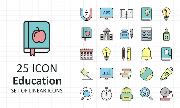 Education icon set