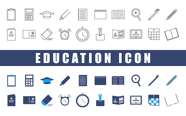 Vector education icon set