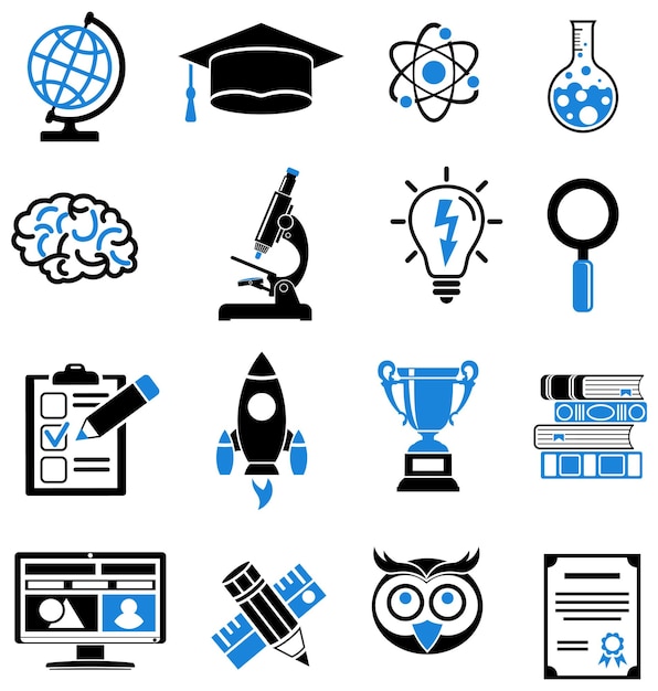 Vector education icon sticker set