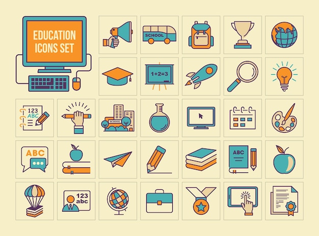 Vector education icons cellection