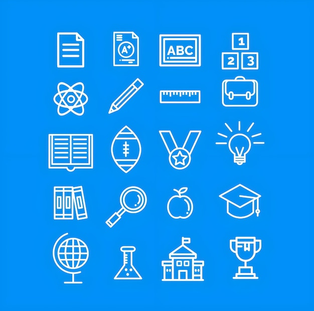 Vector education icons full