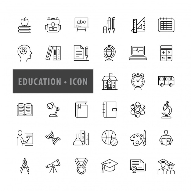 Образование набор иконок, векторные иллюстрации