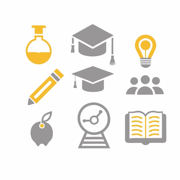 Vector education icons set vector
