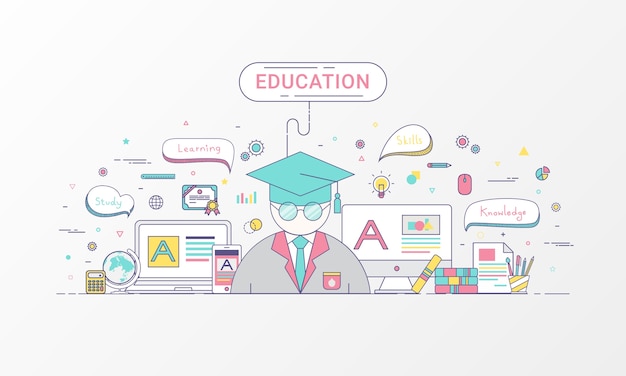 Banner di educazione infografica