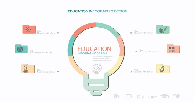 Istruzione elementi infografici stock illustrazione infografica istruzione grafico a torta