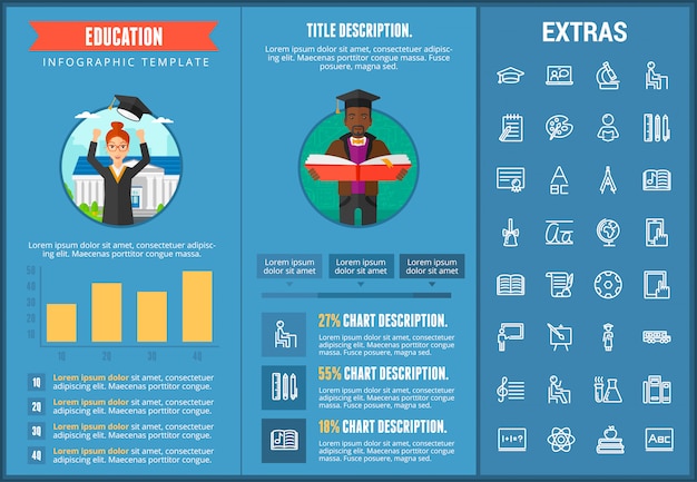 Vector education infographic template, elements and icons