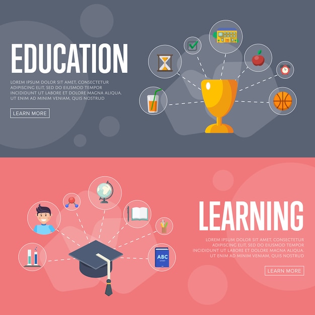 Education infographics  banners