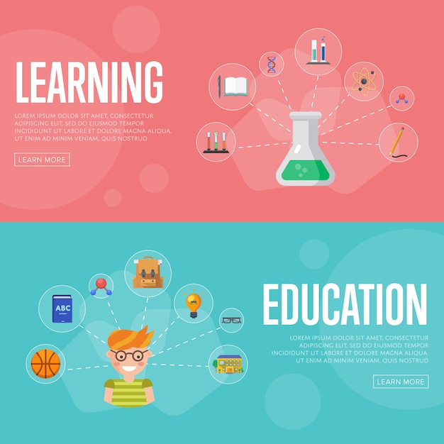 Education infographics  banners