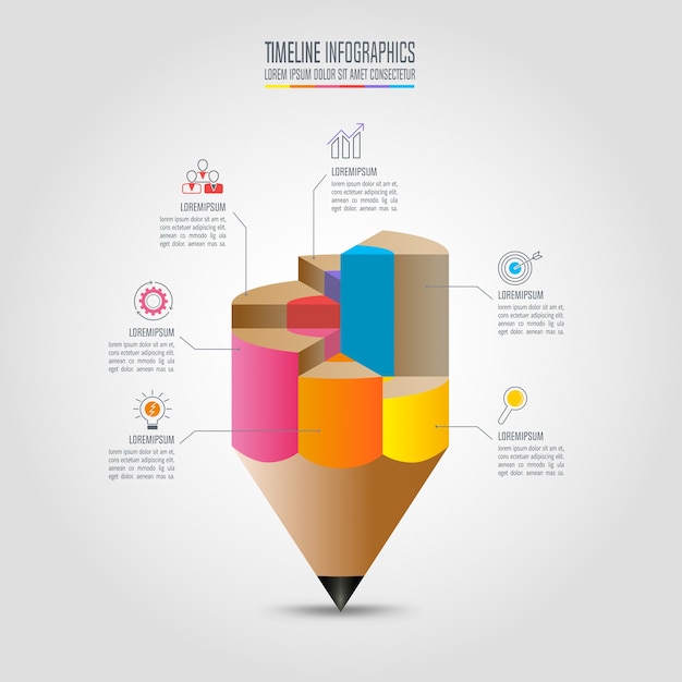 education infographics template 6 step option. timeline infographic design vector.